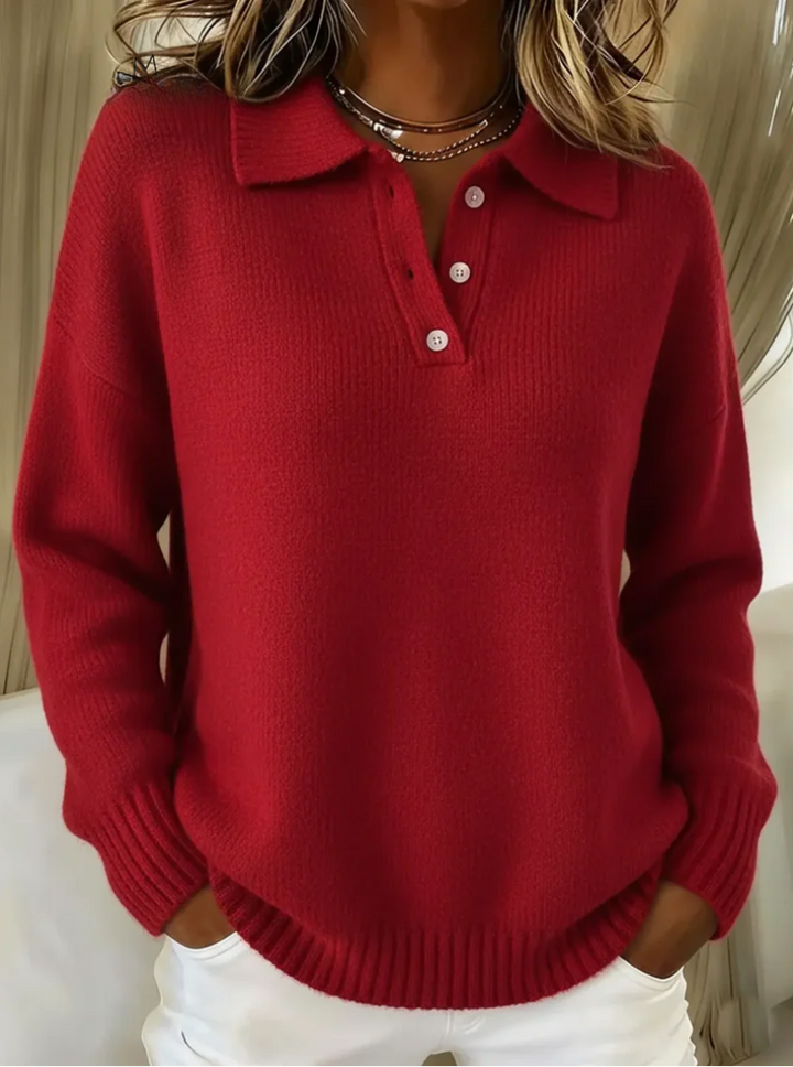Olivia - Soft Polo Knit Sweater