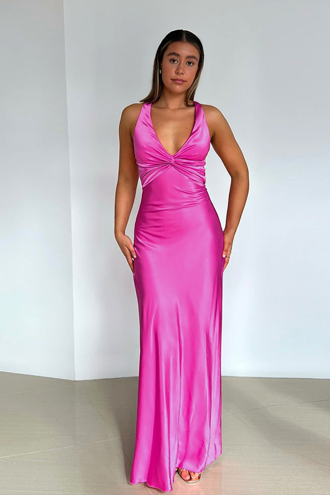 RUTH - ROBE HALTER EN SATIN