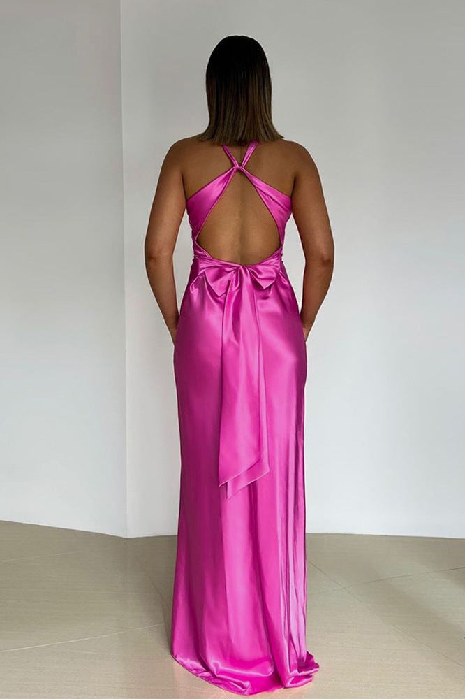 RUTH - ROBE HALTER EN SATIN