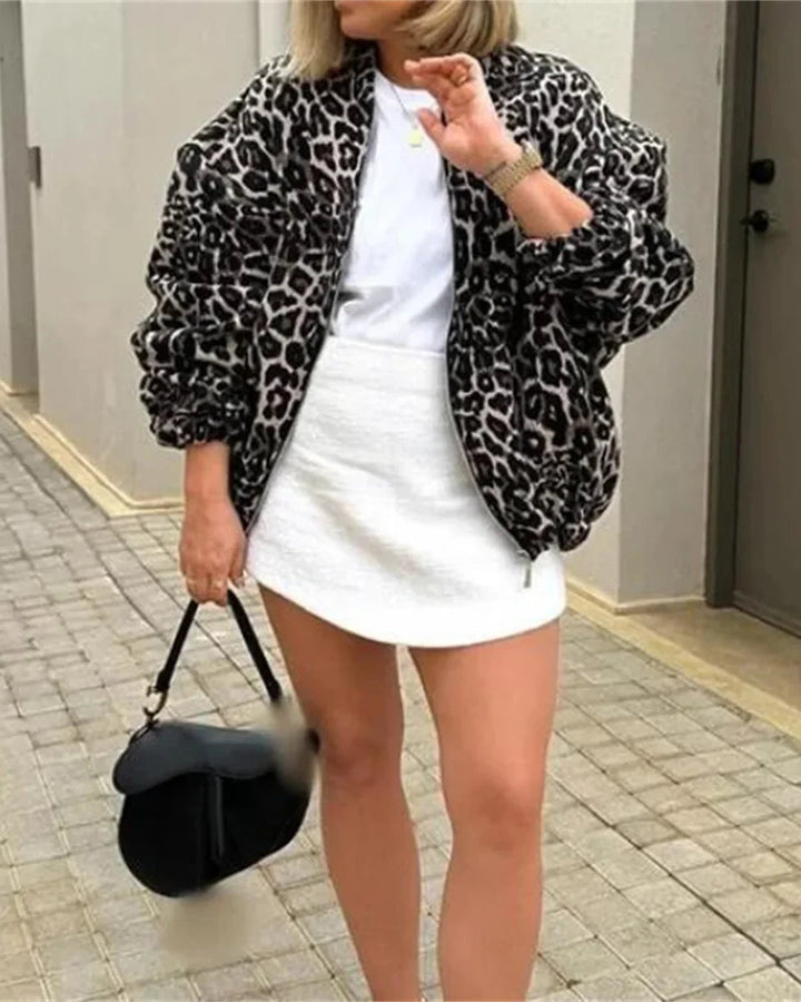 Leo | Veste Bomber avec Imprimé Léopard