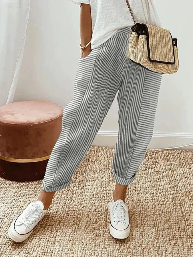 Lore - Comfortable Striped Trousers