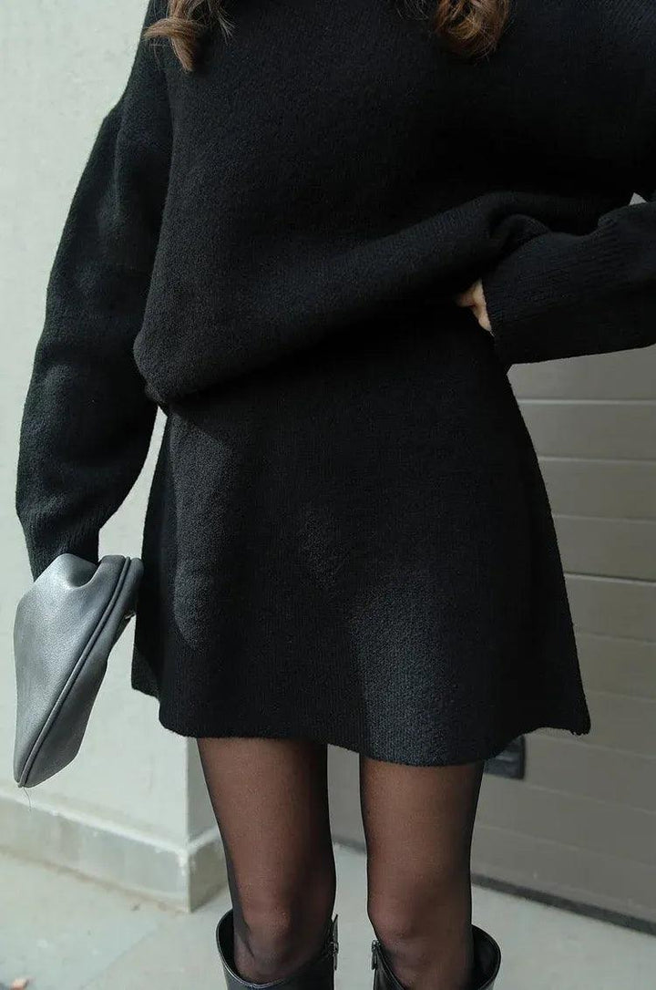 Nathalie - Ensemble d'automne tricoté chaud